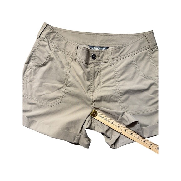 The North Face Women’s Khaki Nylon Stretch Shorts Size 10 Outdoor Hiking Cuffed - Picture 11 of 12